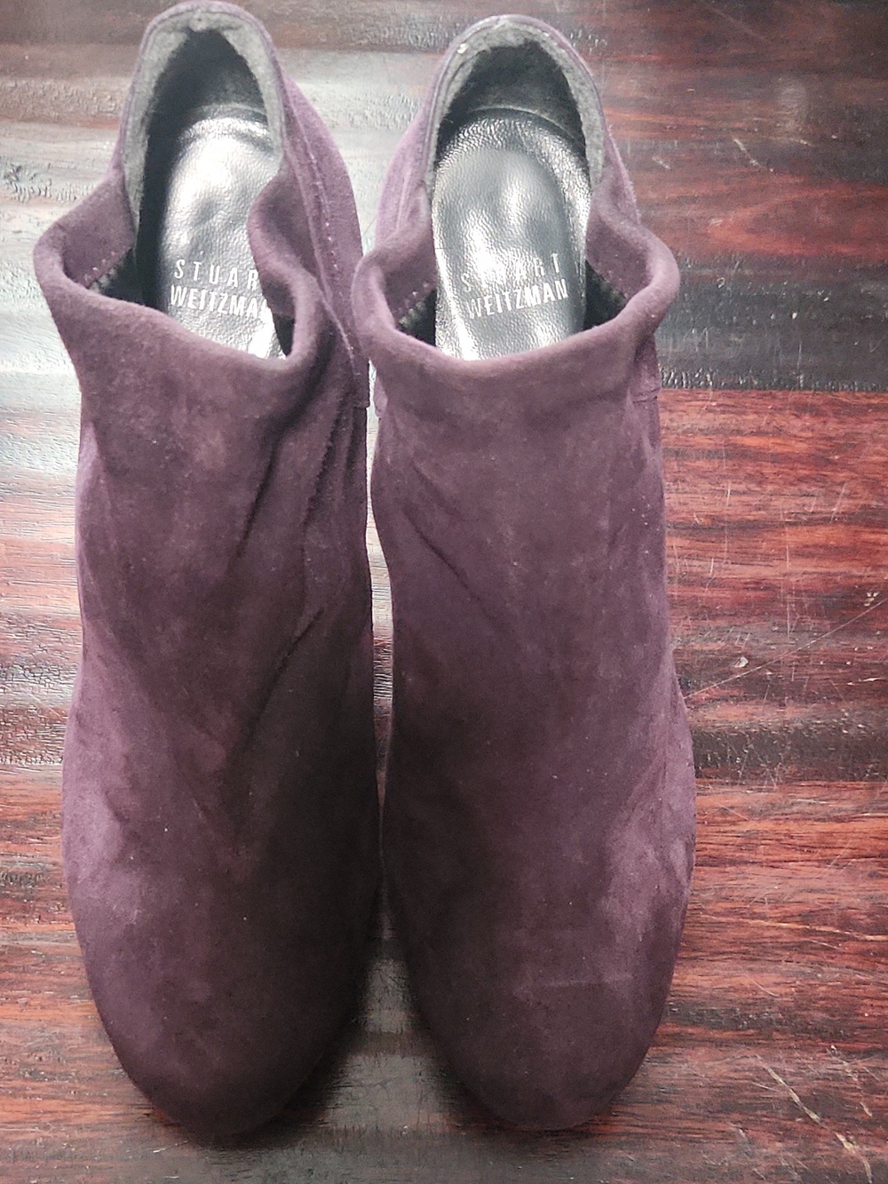 Stuart Weitzman Women's Plum Suede Ankle Booties